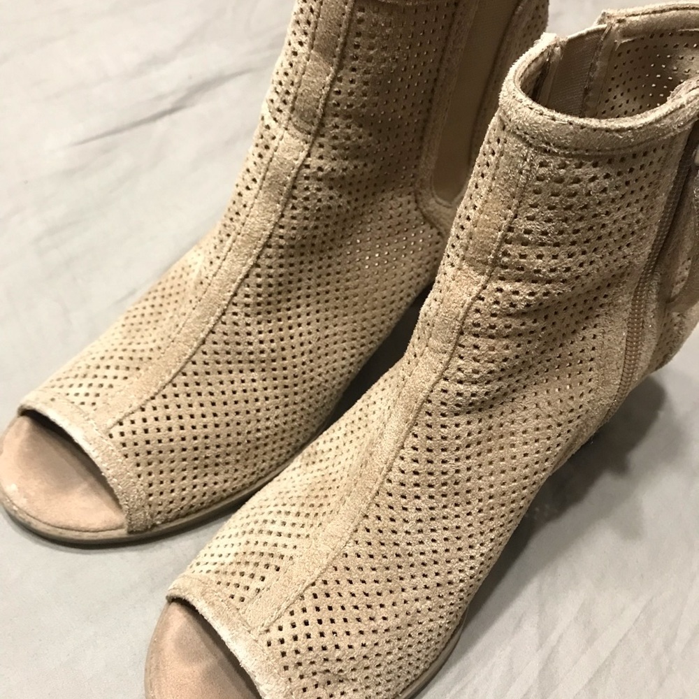 Carley Perforated Booties from Mad Love in Taupe